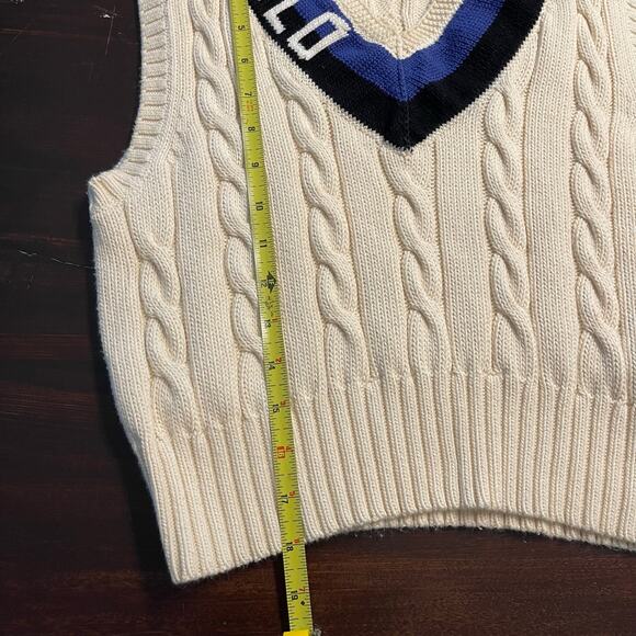 Polo Ralph Lauren Women’s 100% Cotton Knit Cricket Vest Size Medium - Picture 6 of 7